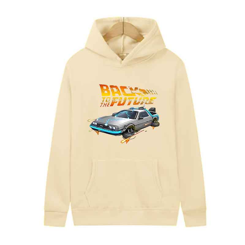 Back To The Future Retro DeLorean Auto Print Hoodie Langarm Oberteile Herren Lässig Streetwear Pullover Frühling Herbst Unisex Kleidung