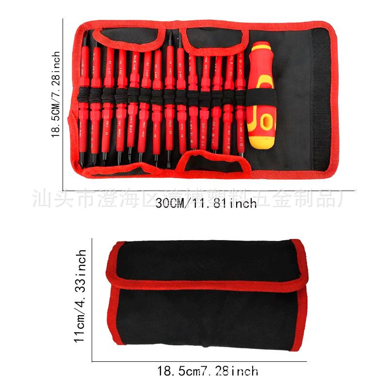 15-in-1 Insulated Electrician Screwdriver Set with Safety Edge