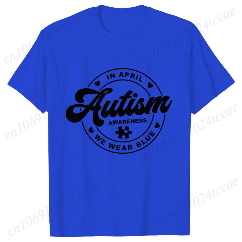 Basic Clothing Unisex Clothes Autism Awareness Print T Shirt Trend Summer Tops Fashion Short Sleeve Tees Autism Graphic Tshirt