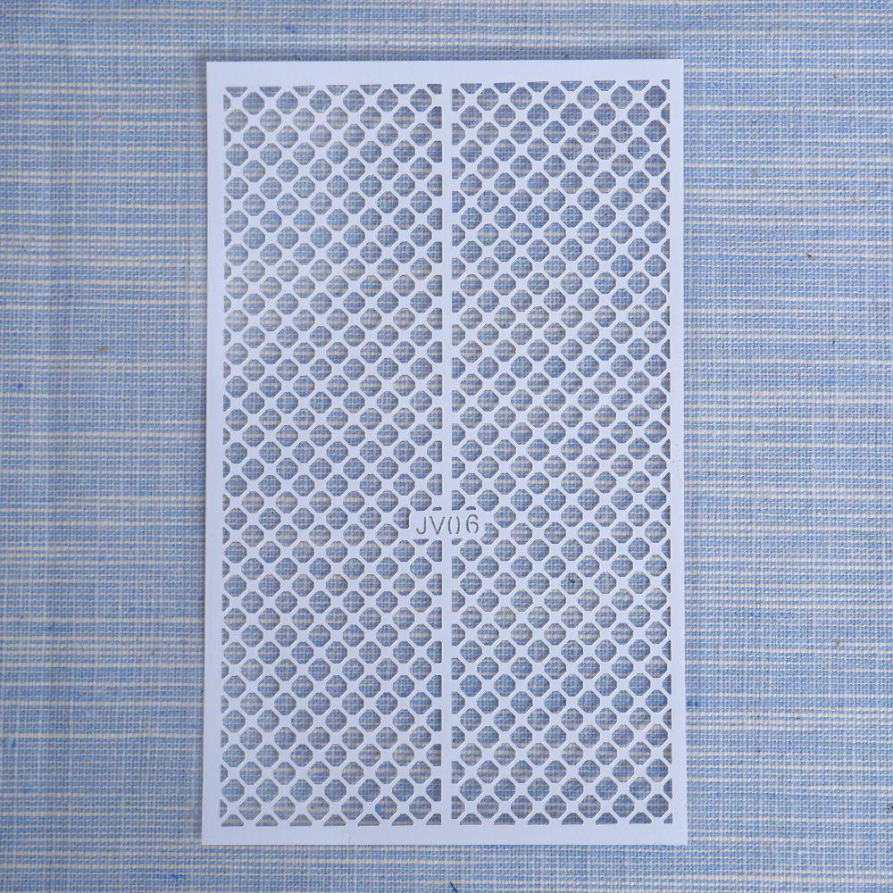 1pcs Fish Scale Nail Sticker Nail Art Adhesive Decals Net Line Geometry Hollow Designs 3D Manicure Decor Wraps Template Sticker