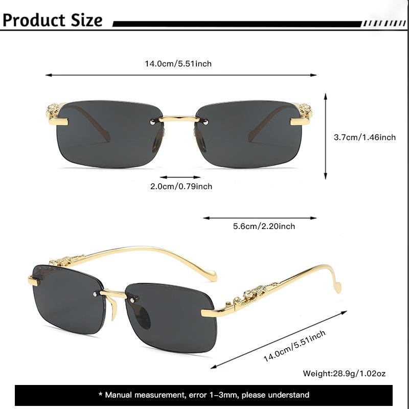 New Rimless Sunglasses for Women Men Trendy Frameless Rectangle Sun Glasses Fashion Summer Travel Glasses Shades UV400 Eyewear