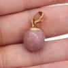 2Pcs, Aura Healing Crystal Pendant with Golden Buckle, Handcrafted Spherical Natural Stone Quartz Agate Gemstone Charms for Jewelry Making DIY Crafts