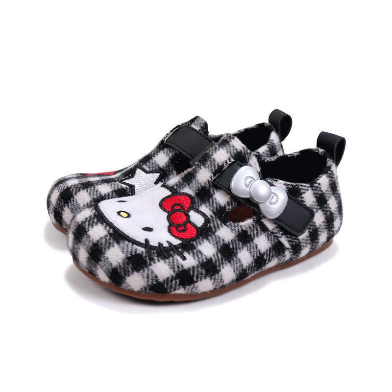 Hello Kitty 2025 Korean Style Cute Cartoon Plush Sandals for Girls 32 чёрный
