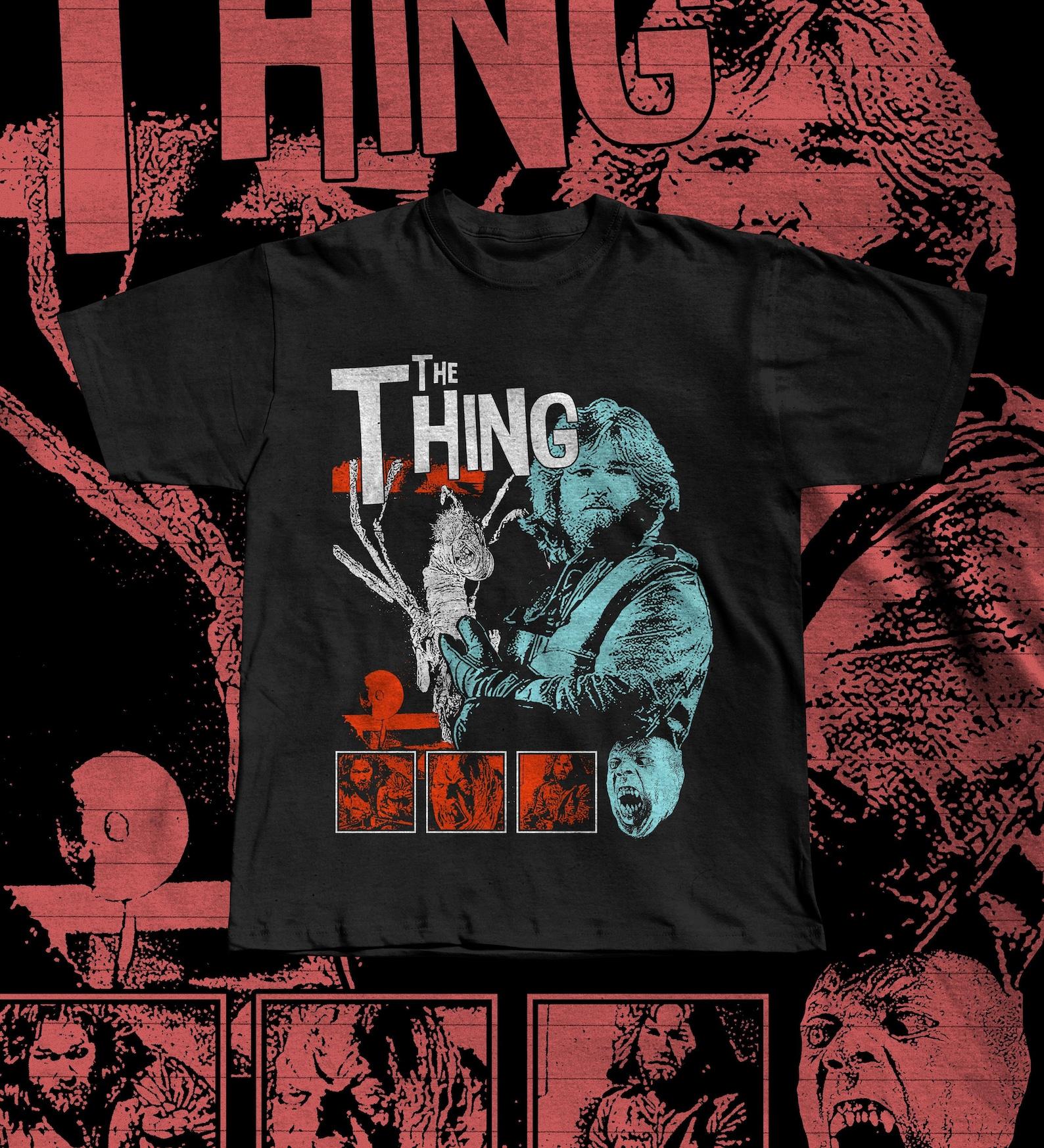 The Thing 1982 Shirt - John Carpenter Kurt Russell MacReady Tee - Outpost 31 Antarctic Horror - 80s Sci-Fi Movie - Vintage Graphic T-Shirt 4XL