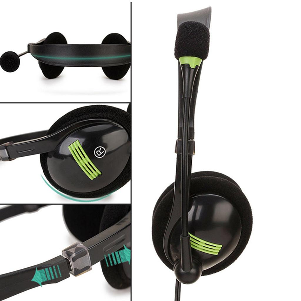 Gaming Headset Over Ear Head Mounted Wired Headphones with Mic 30mm Driver Adjustable Headband for Laptop Computer PC