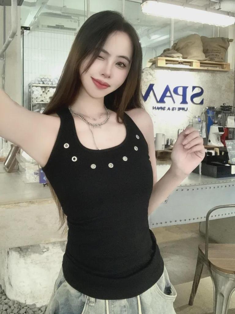 Women's Cotton I-Shaped Sleeveless Sports Vest - Slim, Versatile & Beautiful Back Design for Summer.