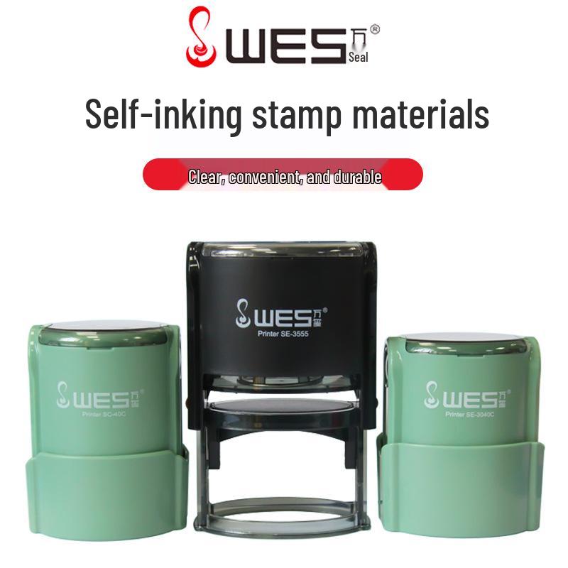 Samobarvicí razítko Wanxi Green – Kulaté, Oválné, Čtvercové, Obdélníkové varianty pro kancelářské použití