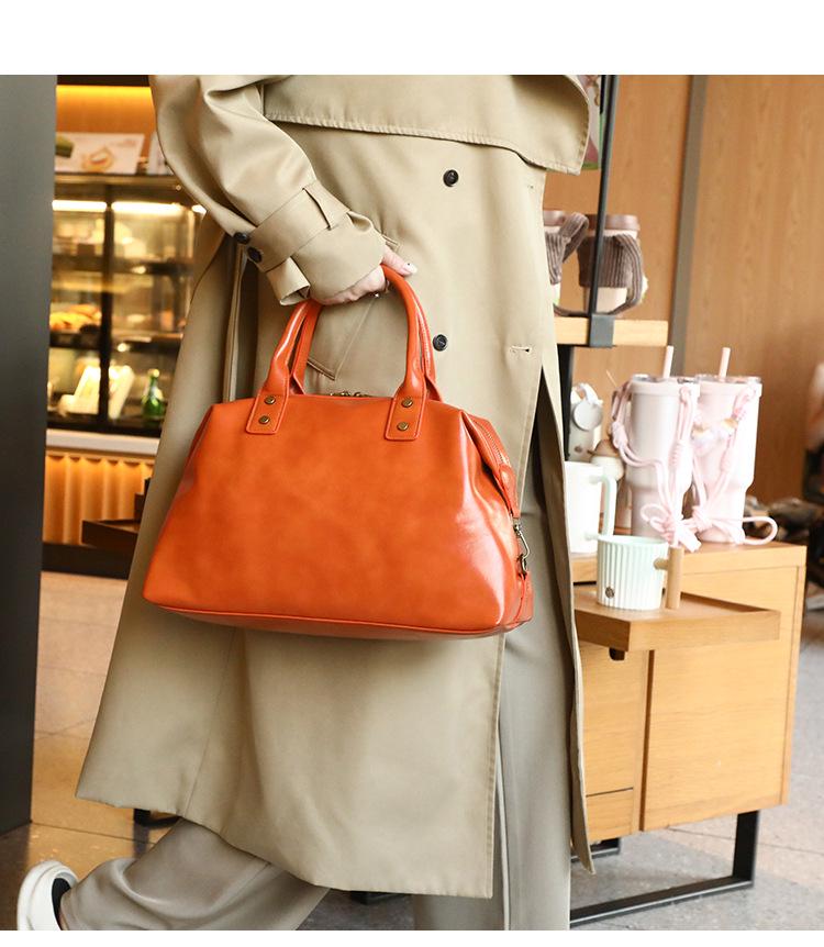2025 Retro Versatile Soft Leather Tote: Women's Handbag, Shoulder & Crossbody Bag