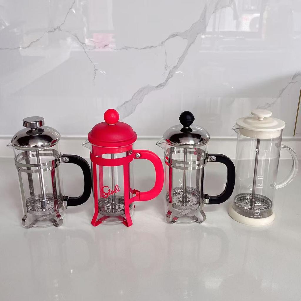 Heat-Resistant French Press Coffee & Tea Maker with Bamboo Handle and Stainless Steel Filter