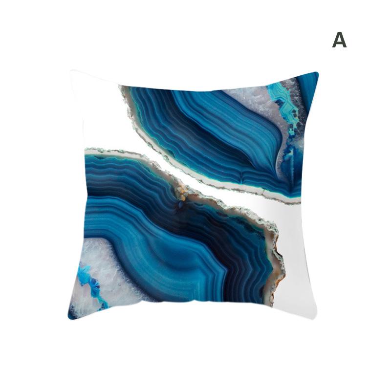 blue geometric throw pillows