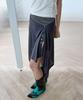 Chix Asymmetrical Button Layered Skirt Charcoal