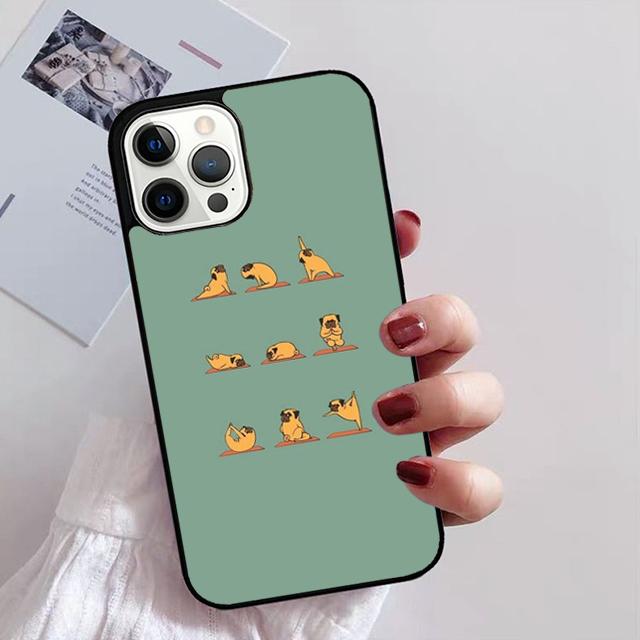 Pug Dog Funny Cartoon Phone Case for iPhone 11 12 13 14 Pro Max Mini XR XS SE 2020 6 7 8 Plus Samsung S21 S22 Coque Fundas