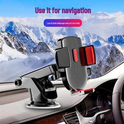 Universal In-Car Phone Mount with Suction Cup for Windshield or Dashboard.