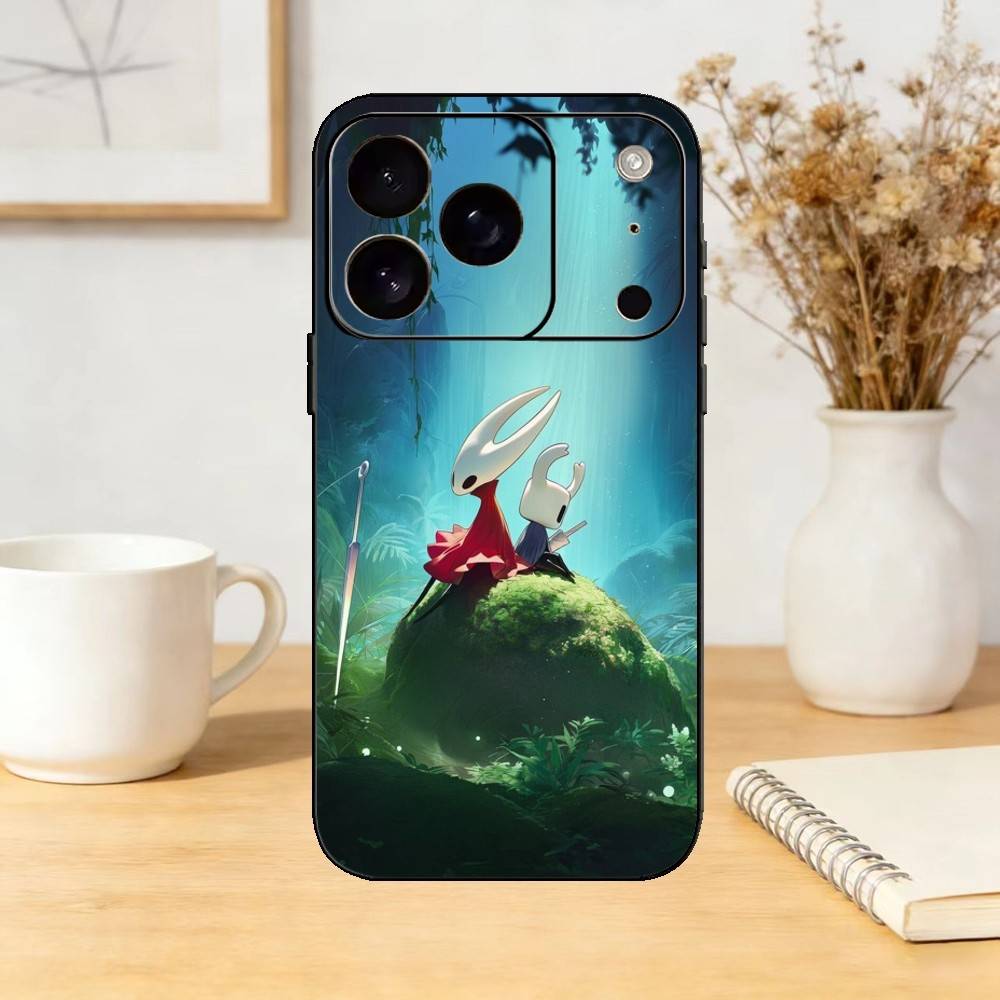 Game H-Hollow K-Knight Phone Case For iPhone 17,16,15,14,13,12,11 Plus,Pro Max,SE4Soft Silicone Black Cover