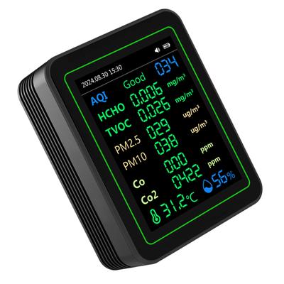 Quality  CO2 HCHO TVOC PM2.5 PM10 Temperature Humidity Sensor   Screen   Quality Detector
