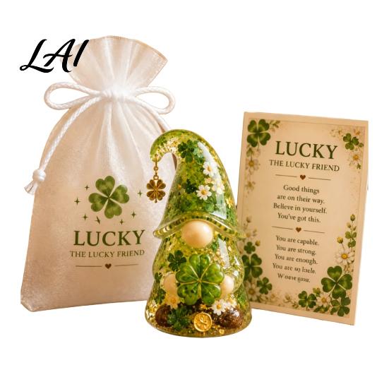 Gnom-Ornament Emotionale Stützfigur mit Karte und Aufmunterungsgeschenk für Sie Mullbeutel Positive Energie Frauen Dekoration