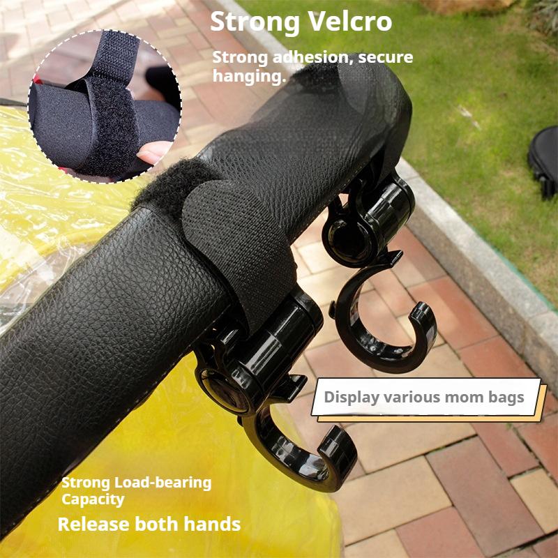 360-Degree Rotating Hook, stroller hook, stroller hook, multi-functional hook, crib hook 2 pcs