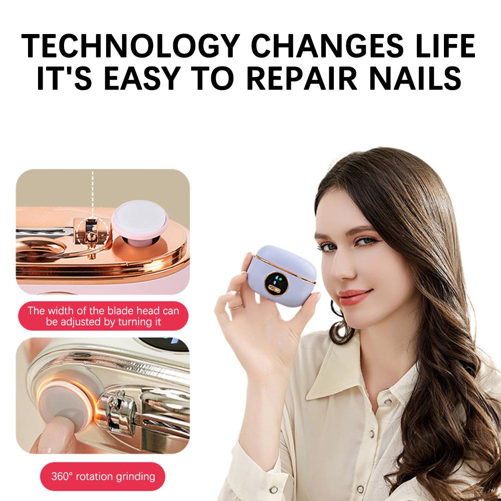 Silents Electric Nail Trimmer Safe Gentle Nail Care Grinder Anti-Pinch Technology Safe Nail File Baby Grooming Manicure Care