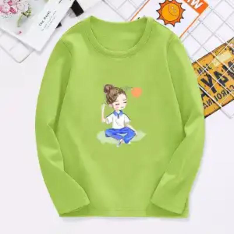 Kinder Meisjes Shirt Schattig Longsleeve T-shirt Vrije Tijd Cartoon Ronde Hals Shirt Tops