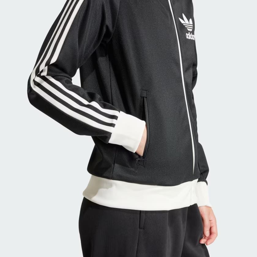 Adidas Originals Beckenbauer Track Top Retro Sports Stand Collar Color Block Long Sleeve Jacket Women Jacket Black IR6089