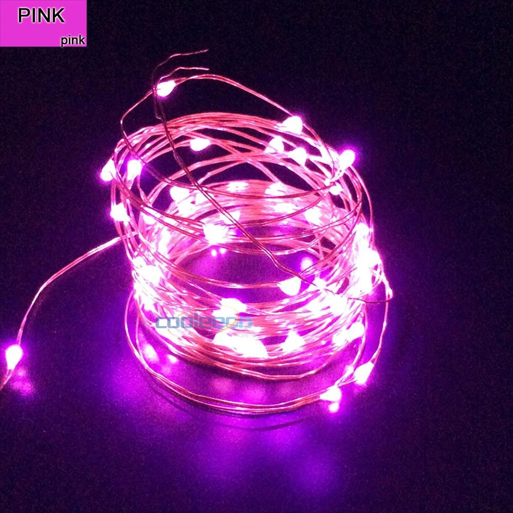 1m 2m 3m 4m LED Cooper Wire String Bec cu zână CR2032 Buton alimentat cu baterie Lampă cu bandă LED colorată pentru decorarea de vacanță de Crăciun