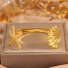 Gold Steel Opening Starfish European and American Beach Wind Oil Pressure Light Luxury Titanium Steel Women Do Not Fade Waterproof