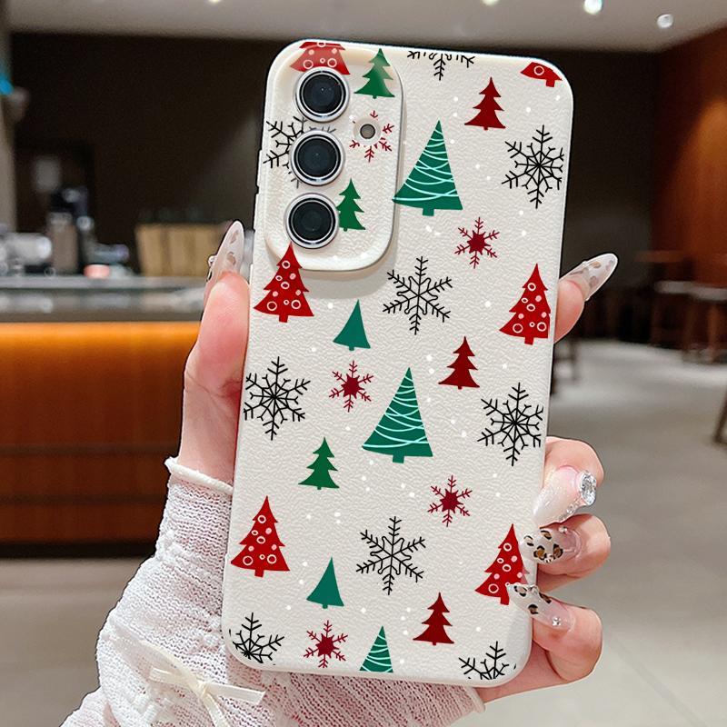 Case For Samsung Galaxy S25 S24 FE S23 Ultra A56 A16 A17 A36 A26 A55 A15 A25 A54 5G S25 S24 S22 Ultra S23 FE Soft TPU Phone Cover Christmas Tree Case