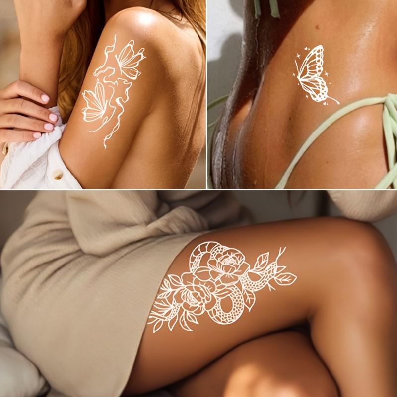 For Women Men Long Lasting Flowers Fake Tatoo Finger 4sheets/set Body Art Luminous Waterproof Temporary Tattoo Sticker Butterfly Home