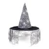 Light-Up Spiderweb Witch Hat Halloween Decoration