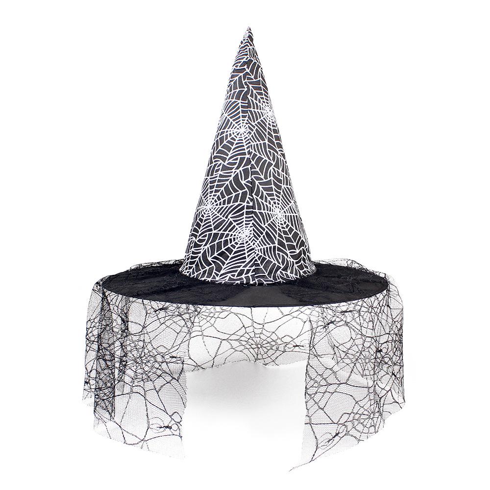 Light-Up Spiderweb Witch Hat Halloween Decoration