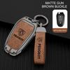 Leather Zine Alloy Car Smart Key Case Shell Cover Protector Fob For Peugeot 308 408 508 2008 3008 4008 5008 Keychain Accessories