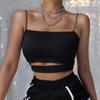 Moda nouă, fierbinte, sexy, pentru femei de vară, sexy, casual, fără mâneci, cu decupaj, tricou scurt, crop top, bluză cu bretele, bluză