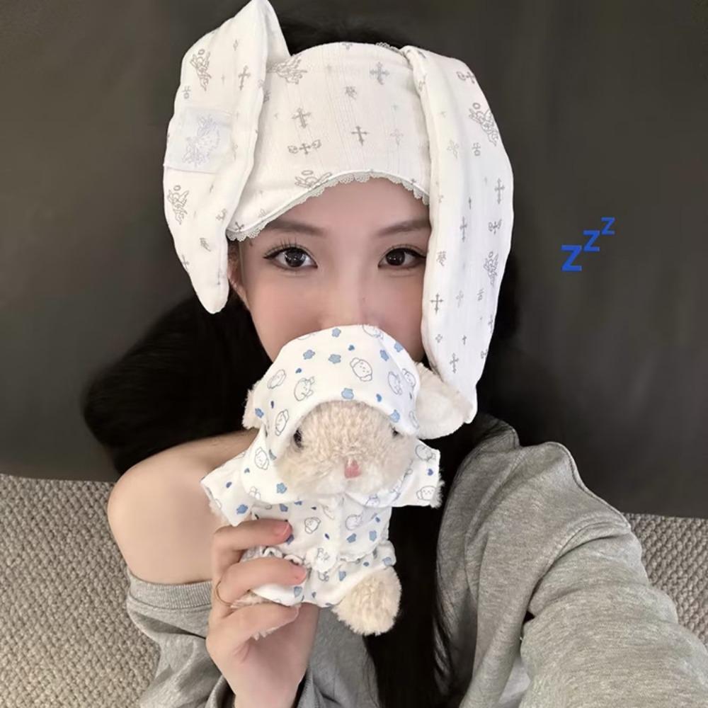 Stretchy Bunnies Eye Shade Cartoon Rabbit Blindfold Lop Ear Rabbit Headband Hair Styling Accessory
