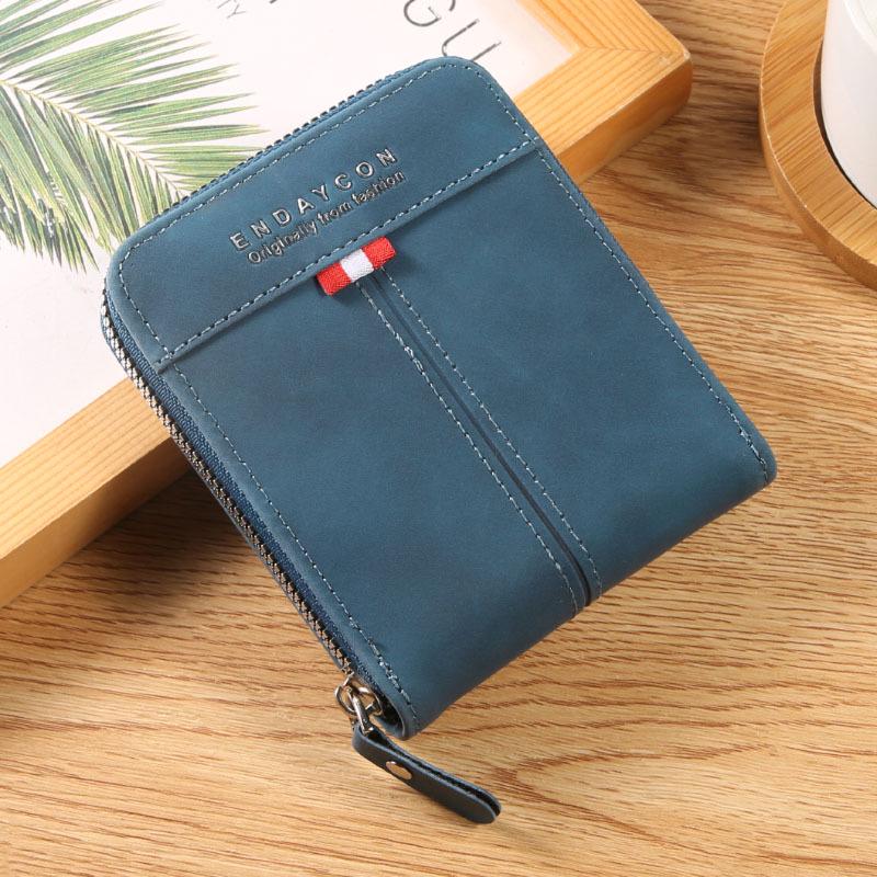 Men's Retro Casual Short Zipper Wallet with Buckle