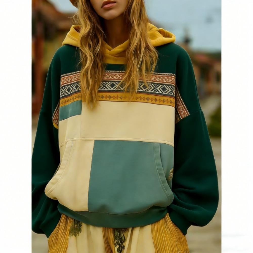 European and American Retro Street Style Print Women's Hoodies Women Casual Streetwear Sweatshirt Women Clothing Top