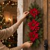 Christmas Teardrop Door Hanging Decoration, Lightweight Holiday Decor for Front Door, Fireplace, Stairs and