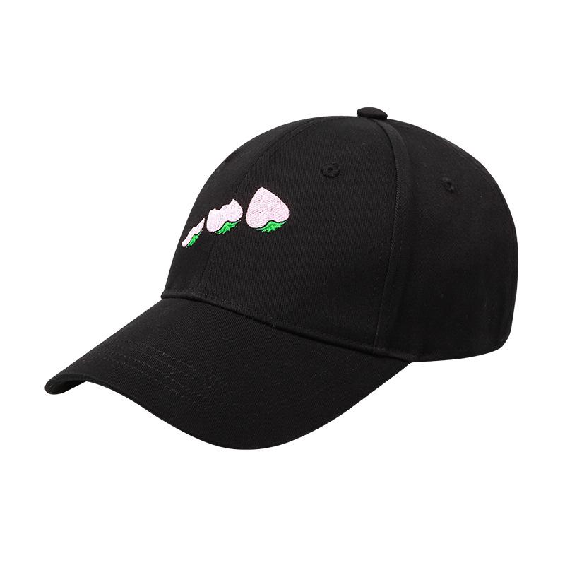 Summer cap female Korean version of all casual fashion baseball cap hipster plastic buckle black and white hat students