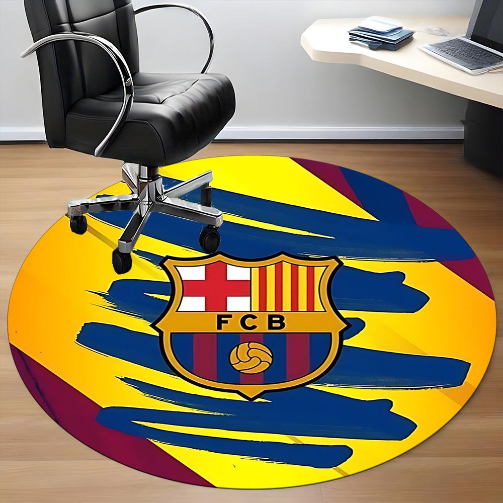 1pcBarcelona Football Office Round Area Rug, Indoor Mat Suitable For Office, Bedroom Living Room Home Decor, Room Deco,  Offic A0928159