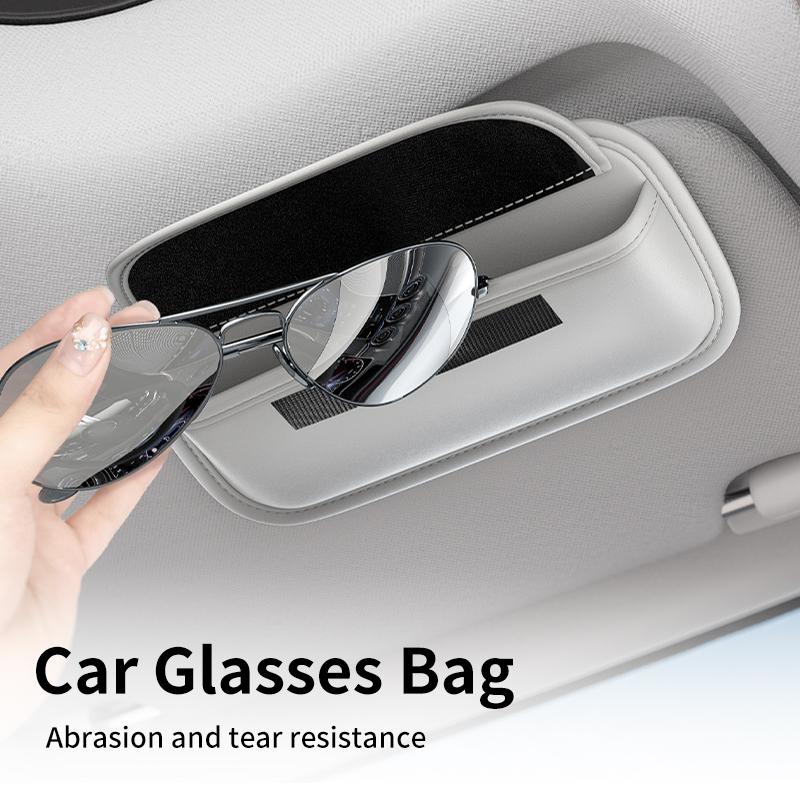 Car Sun Visor Glasses Clip Auto Multi-functional Leather Glasses Box  For Alfa Romeo Giulia Giulietta Stelvio 159 Mito Tonale