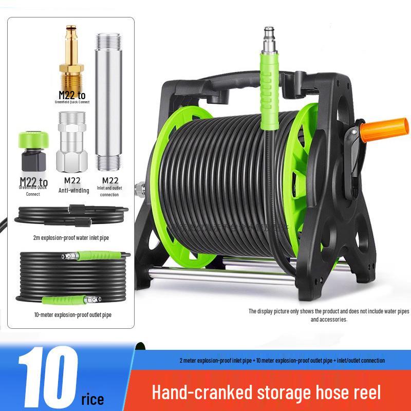High-Pressure Water Hose Reel & Storage Rack for Car and Household Cleaning