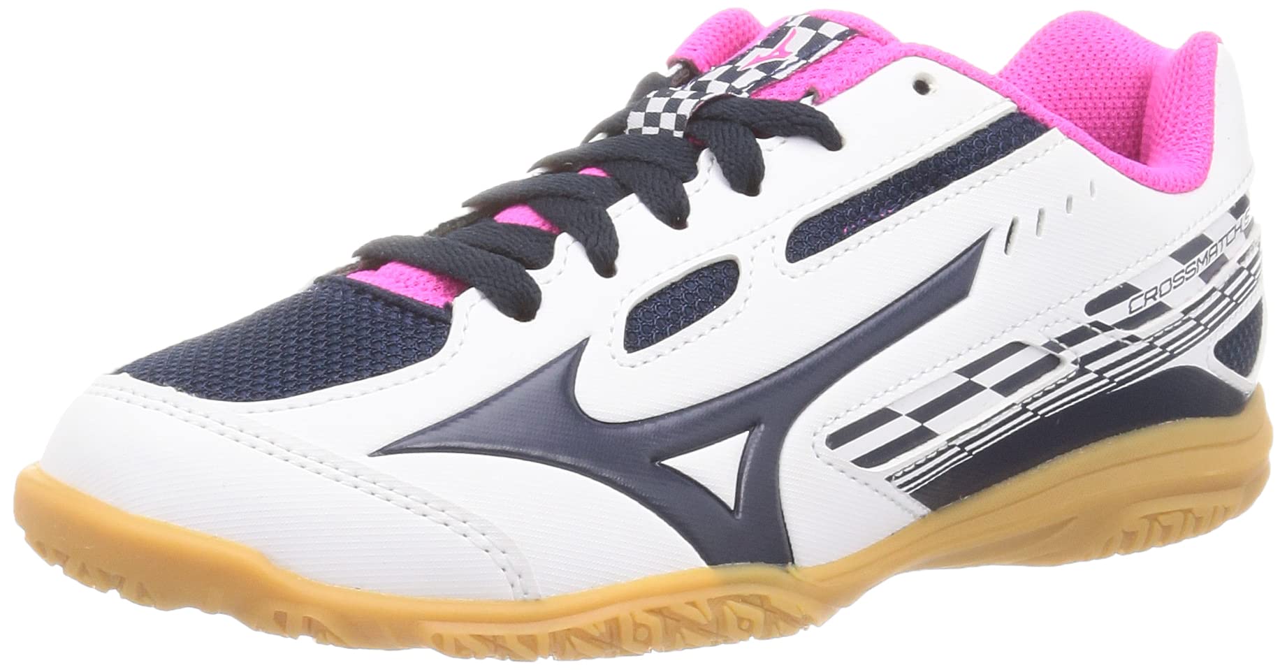 

Mizuno Crossmatch Sword Table Tennis Shoes, Entry Model, Club Activities, White/Navy/Pink, Size 25.5 cm, 2E