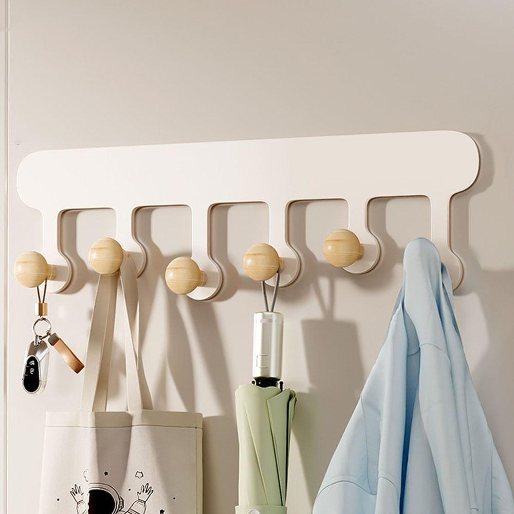 Non Punching Dopamine Magnetic Hook With 6 Hooks Clothes Hanger Sundries Storage Hook Kitchen