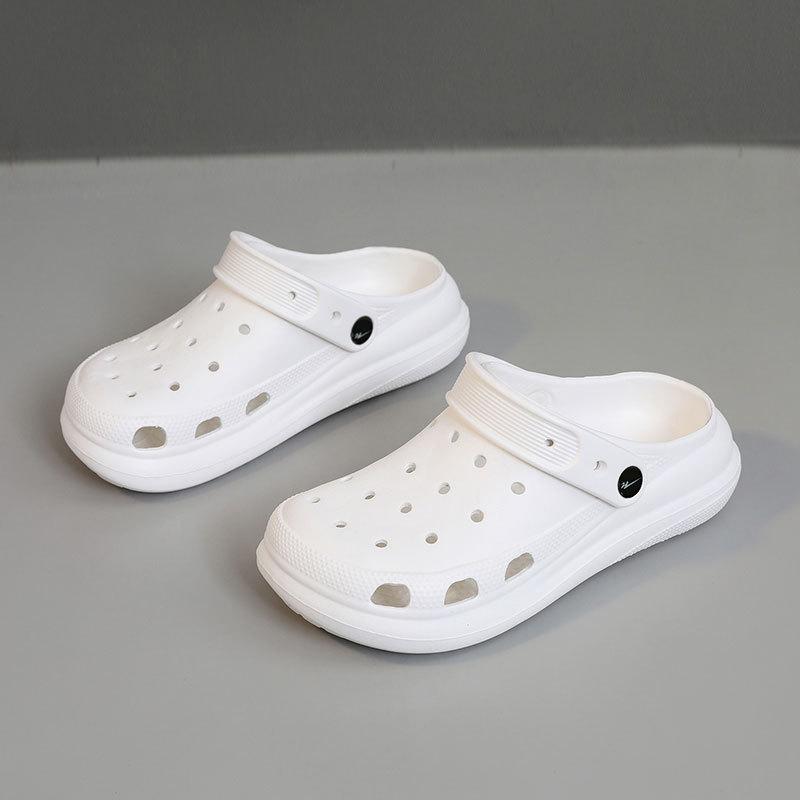 ZB slippers new summer two-wear hole shoes thick-soled Mori soft-soled outer wear flat-soled drag
