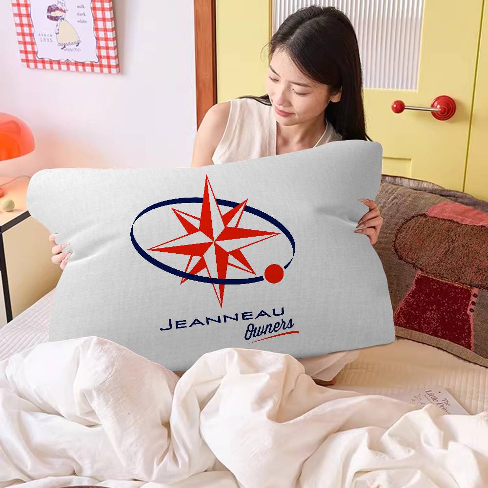 J-JEANNEAU-U Logo Cartoon Pillow Towels- Single Quick-Dry Polyester Pillowcase Pillow Core Cover Breathable