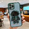 Applicable to iPhone17Promax mobile phone case electroplating astronaut bracket 15 glitter cardboard Apple 16 protective case