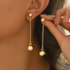 Europese en Amerikaanse Ronde Kralen Kwast Hanger Oorbellen, Dames Dagelijkse Minimalistische Design Accessoires Sieraden