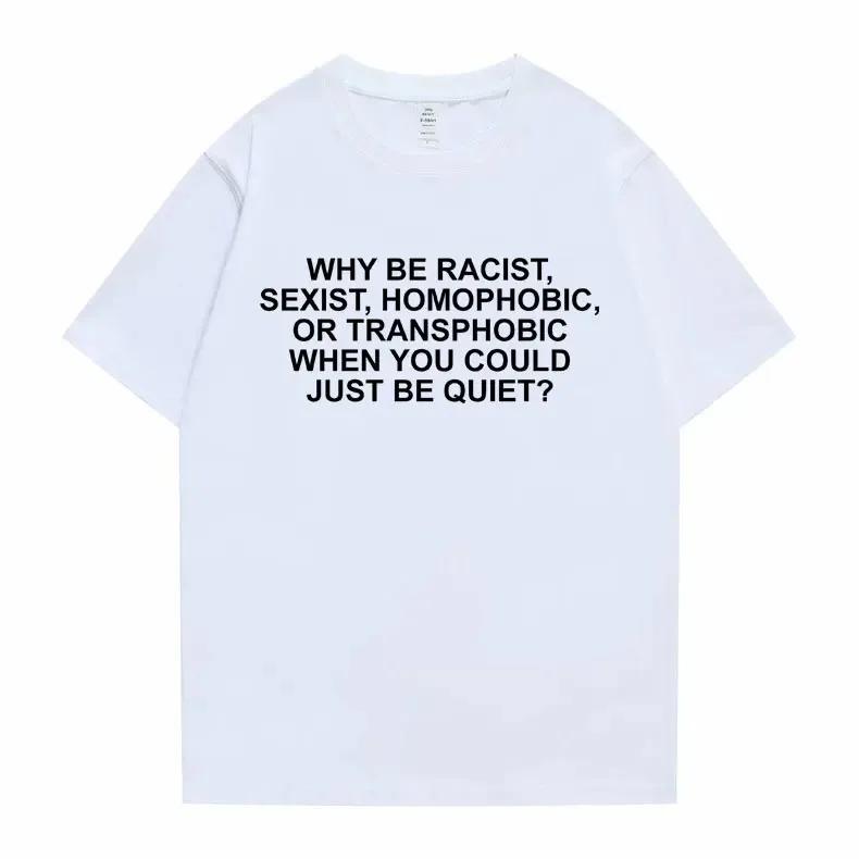 Why Be Racist Frank Tshirt Male Blond Hip Hop Trend Tshirt Ocean HipHop T Shirt Men Women Casual Cotton Short Sleeve M
