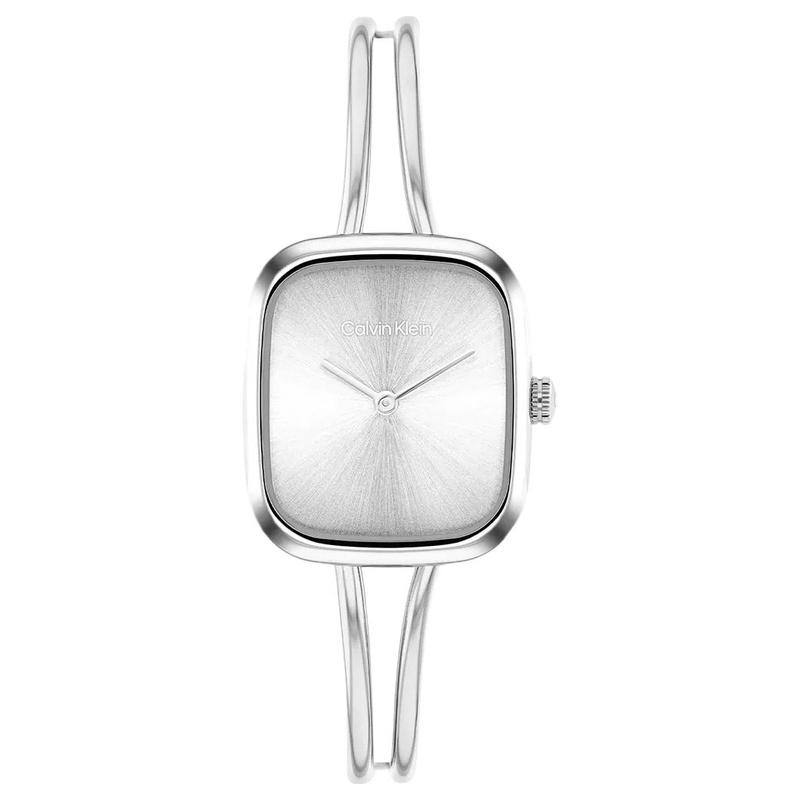 CALVIN KLEIN watch quartz movement stainless steel strap 21mm silver dial women's watch 30 meters waterproof fashionable and versatile 25100131