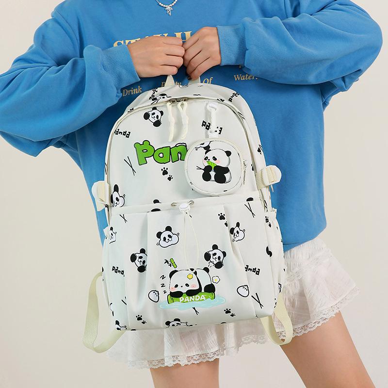 Cartoon Panda Waterproof Backpack - Large Capacity for Middle & High School Girls
