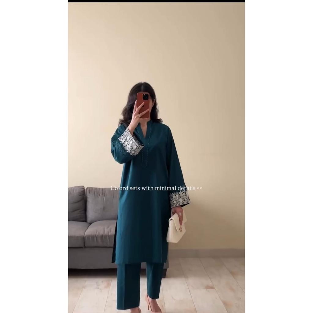 Indian Pakistani Pure Cotton Kurti Palazzo Set Beautiful Party Wear Top Cord Set